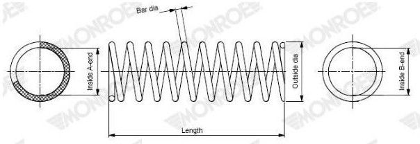 Suzuki - Monroe Sp3711 - Chassisveer - Buitendiameter 155 mm - Draaddiameter 14 mm