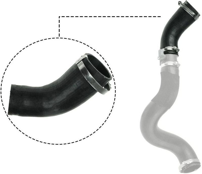 Ford - Laadluchtslang - Zwart - Intercoolerslang - 210 mm