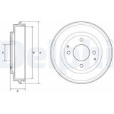 Delphi - BF632 - Remtrommel - Citroen, Peugeot - Diameter 240 mm