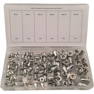 Weber Tools professioneel assortiment blindklinkmoeren aluminium 150 delig