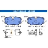 ATE - Remblokkenset - Voor BMW en MINI - 13.0470-2664.2 - Achteras