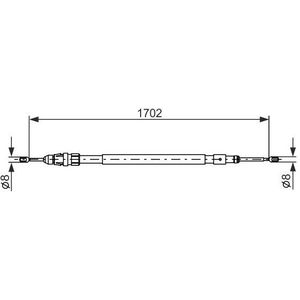 Handremkabel Citroen, Peugeot Bosch Bc845