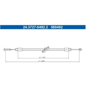 Trekkabel, Parkeerrem Mercedes-Benz Ate 24.3727-0492.2