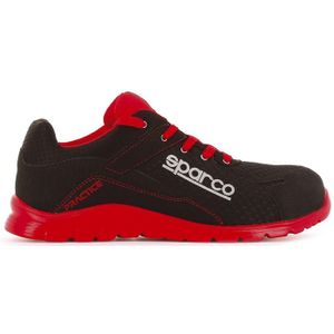 Sparco Lichtgewicht Werkschoenen Practice S1P Jacques Zwart/Rood Maat 39