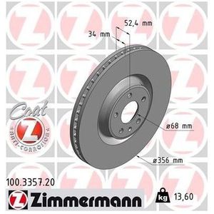 Remschijf Coat Z Audi Zimmermann 100.3357.20