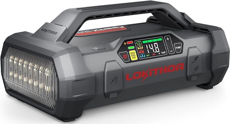 Lokithor - Apartx Jumpstarter - Inclusief Air Compressor - 500-Lumen LED