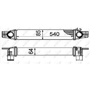 NRF - 30254 - Intercooler - Inlaatluchtkoeler - Voor Citroen Fiat Peugeot
