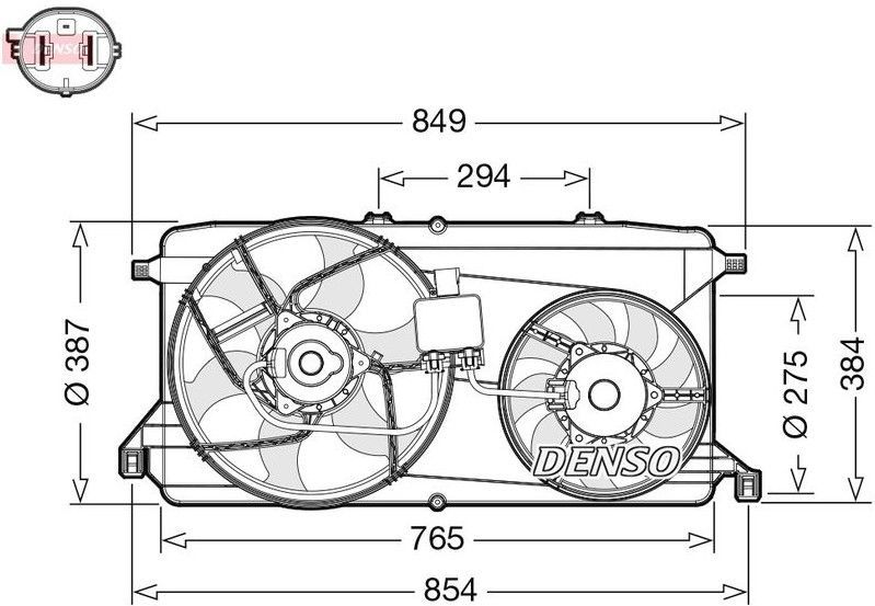 Ford - Koelventilator - Denso Der10009 - 12 Volt