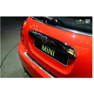 Rvs Bumper Beschermer Passend Voor 'Deluxe' Mini One/Cooper F56 3-Deurs 3/2014- Chroom/Zwart Car Mini Avisa Av 244012