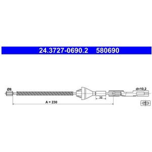 Trekkabel, Parkeerrem Ford Ate 24.3727-0690.2