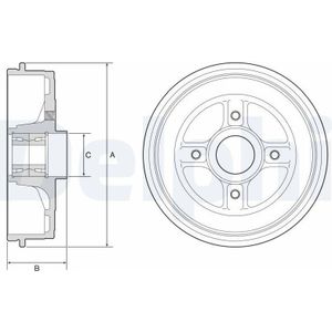 Delphi - Bfr624 - Remtrommel - Dacia, Renault - Trommelrem met Lager