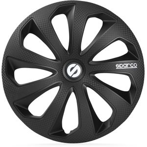 Sparco Wieldoppenset Sicilia 14-Inch Zwart/Carbon