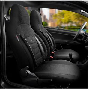 Universele Stoffen CityBug Stoelhoezenset Sport Plus - Zwart - 9-Delig - Geschikt Voor Side-Airbag