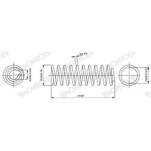 Monroe - Sp3863 - Chassisveer - Lengte 307 mm - Buitendiameter 149 mm