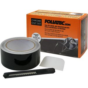 Foliatec &#039;Chrome Out&#039; Set Matzwart - Folie Strip 5cm x 15m