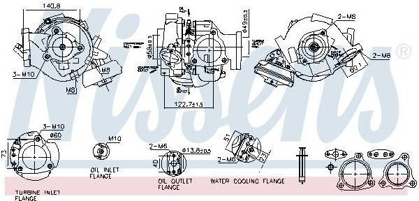 Toyota - Turbocharger - Nissens 93680 - Turbolader - Inclusief Pakkingen