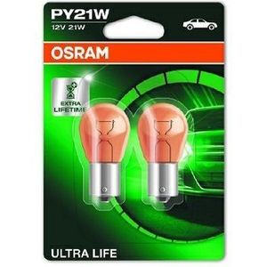 Osram Ultra Life 12V PT21W BAU15s - 2 Stuks