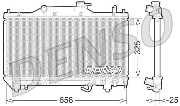 Toyota - Denso Drm50067 - Radiateur - Netlengte 658 mm - Netbreedte 325 mm - Netdiepte 25 mm