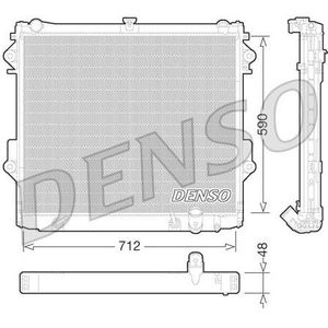 Toyota - Denso Drm50074 - Radiateur - Netlengte 712 mm - Netbreedte 590 mm - Netdiepte 48 mm