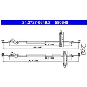 Ford - Handremkabel - 1483 mm