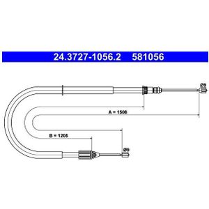 Renault - Handremkabel - 1508 mm - Geschikt voor bouwjaren 1997 tot 2003