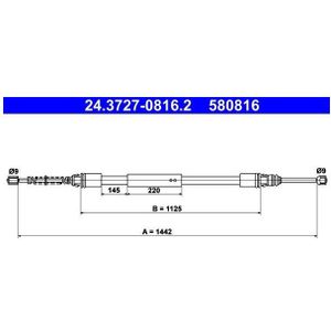 Handremkabel Citroen, Peugeot Ate 24.3727-0816.2