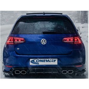 Oneway Achterbumperskirt (Diffuser) Passend Voor Volkswagen Golf Vii Hb R 2013-2016 - Glanzend Zwart Volkswagen Oneway Ow Rv21019