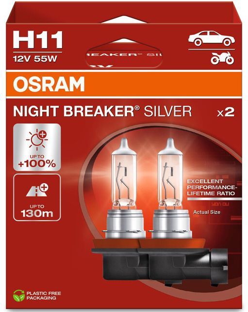 Osram - Night Breaker Silver - Halogeenlamp - 12V - H11 - 2 Stuks