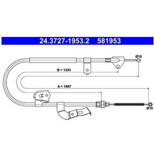 Handremkabel Citroen, Peugeot, Toyota Ate 24.3727-1953.2