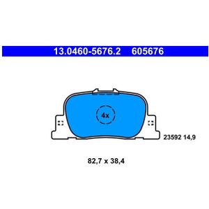 Toyota - Remblokkenset - Schijfrem - Set van 4 Remblokken per As
