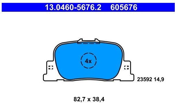 Toyota - Remblokkenset - Schijfrem - Set van 4 Remblokken per As