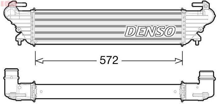 Fiat - Denso Dit09114 - Intercooler - Aluminium - Netlengte 572 mm - Netbreedte 130 mm - Netdiepte 52 mm