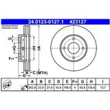 Ford - Remschijf - Geventileerd - Gecoat - Buitendiameter 262 mm - Dikte 23 mm