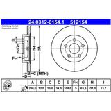 ATE - PowerDisc - Remschijf - Achteras - Gecoat - Buitendiameter 280 mm - Dikte 12 mm