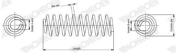 Monroe - Sp1156 - Chassisveer - Lengte 336 mm - Buitendiameter 110 mm - 2 jaar garantie