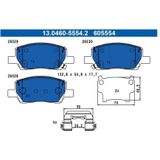 ATE - Remblokkenset - Vooras - 132,8 mm breedte - Met Slijtageindicator