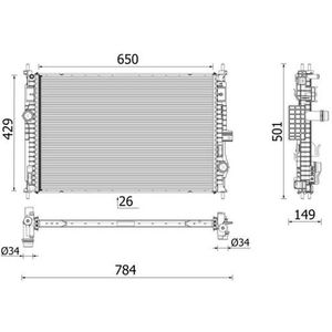 Radiateur Citroen, Ds, Peugeot Mahle Cr 2710 000p