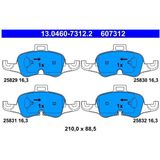 ATE - Remblokkenset - Vooras - 210 mm - 88,5 mm - 16,3 mm
