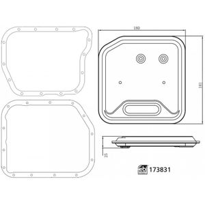 Filterset Transmissieolie Dodge, Jeep Febi 173831