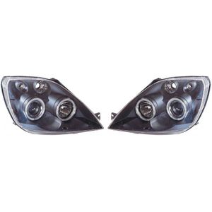 Ford - Set Koplampen - Zwart - Passend Voor Ford Fiesta V 2002-2008 - Incl. Angel-Eyes