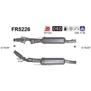 Roetfilter, Uitlaatinstallatie Citroen, Ds, Peugeot As Fr5226