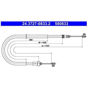 Peugeot - Handremkabel - Lengte 1707 mm