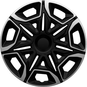 Autostyle - Varido - Wieldoppenset - Zilver/Zwart - Slagvast Kunststof - Set van 4 Stuks