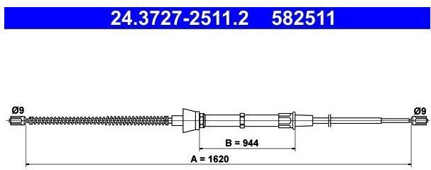 Handremkabel Skoda Ate 24.3727-2511.2
