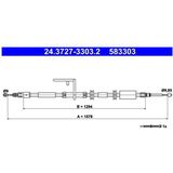 Land Rover - Ate 24.3727-3303.2 - Handremkabel - Lengte 1578 mm