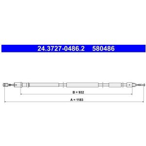 Trekkabel, Parkeerrem Mercedes-Benz Ate 24.3727-0486.2