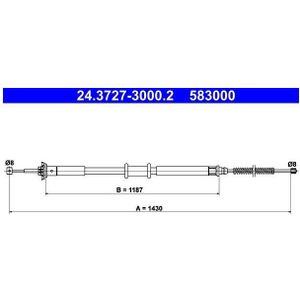 ATE - Handremkabel - 1430 mm - LANCIA - Trommelrem