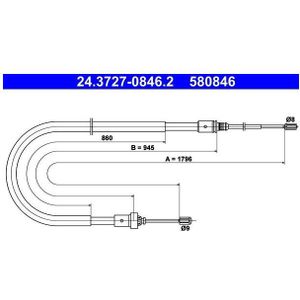 Handremkabel Peugeot Ate 24.3727-0846.2