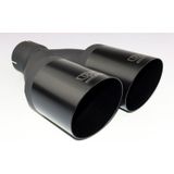 Ulter Sport Uitlaatsierstuk - Dubbel Rond 90mm Schuin - Lengte 280mm - Montage ->55mm - Zwar