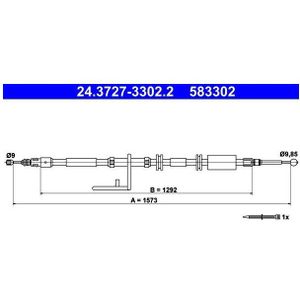 Land Rover - Ate 24.3727-3302.2 - Handremkabel - Lengte 1573 mm